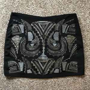 Black mini with gold and silver embroidery